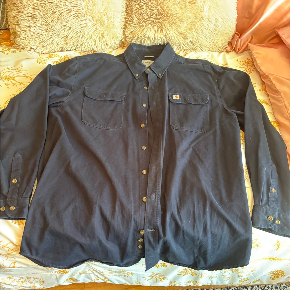 Carhartt men’s Dark Blue Casual Button Down Shirt